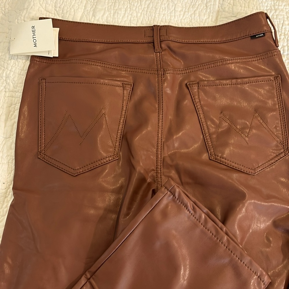 MOTHER Style The Insider Ankle, faux leather pants, new w/tags